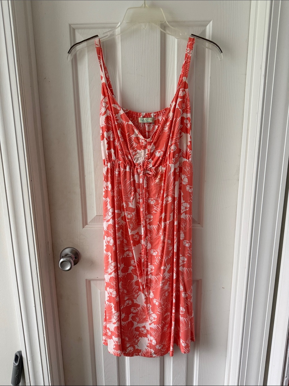 Coral Floral Slip Dress with Adjustable Straps